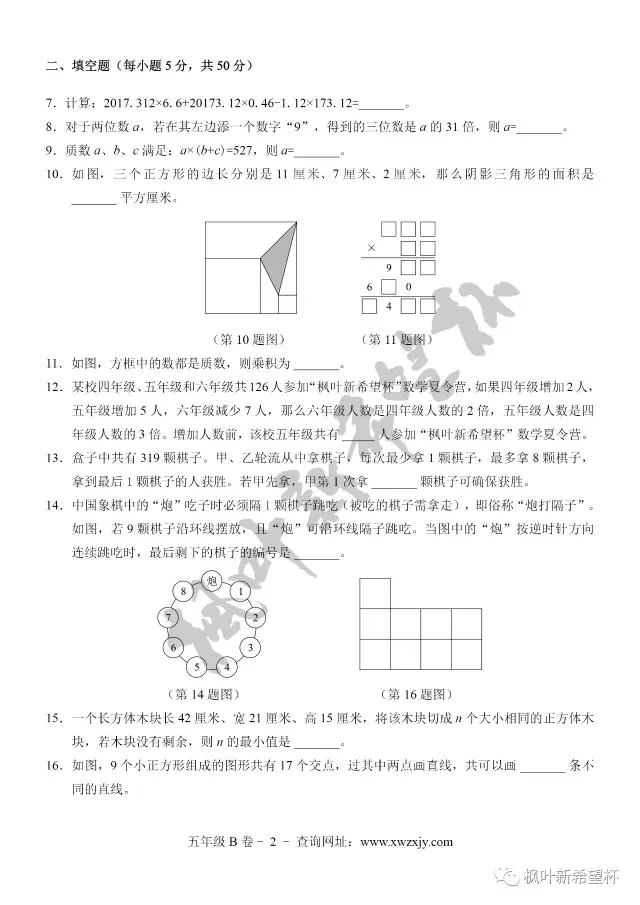 第十三届五年级BB卷试题以及答案(图2)